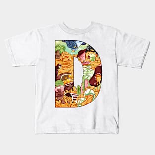 Copy of Initial Letter D doodle art Kids T-Shirt